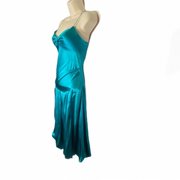 🚫SOLD🚫DVF Tasya Teal Silk Slip Dress - Picture 4 of 10